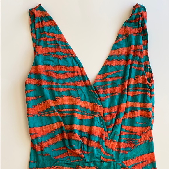 VIX Ava Marmara Orange Blue Wrap Mini Dress S - Picture 3 of 6